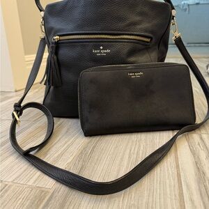 Kate Spade Black Shoulder Bag and Wallet Set